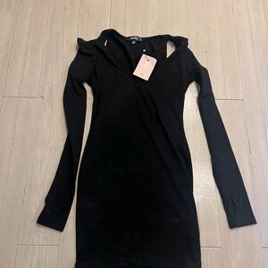 Misguided Black Long Sleeve Dress